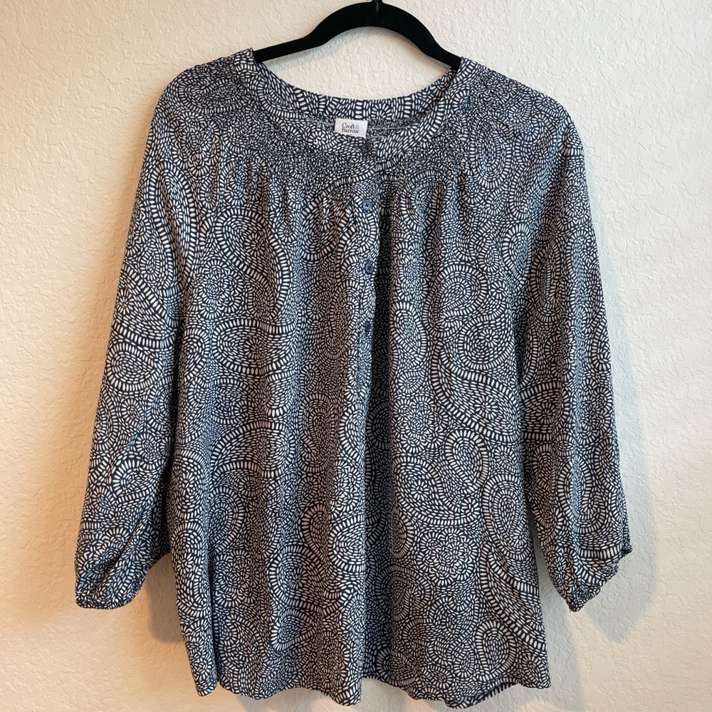 Croft & Barrow Black and White Patterned Blouse